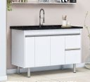 Ver imagem 1 de Gabinete Cozinha Mdp 1,44m Elegance com 5 Pés Pré-montado:branco
