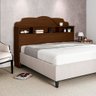 Cabeceira Casal Cama Box 1,40m com Nicho Cristal - Imbuia - 1