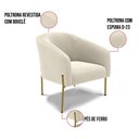 Ver imagem 5 de Cadeira Sala de Jantar Pé de Ferro Dourado Stella Bouclê D03 - D'Rossi Cor Bege
