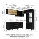 Ver imagem 5 de Cozinha Completa de Canto Preto Reims Madesa