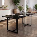 Ver imagem 3 de Mesa de Jantar 6 Lugares Retangular Maldiva F01 Industrial 180cm Preto Fosco - Lyam Decor