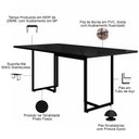 Ver imagem 5 de Mesa de Jantar 6 Lugares Retangular Maldiva F01 Industrial 180cm Preto Fosco - Lyam Decor