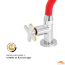 Ver imagem 5 de Torneira de Cozinha Gourmet Vermelho Mesa Bica Móvel Inox Silicone Arejador Articulado 1/4 de Volta