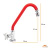 Torneira de Cozinha Gourmet Vermelho Mesa Bica Móvel Inox Silicone Arejador Articulado 1/4 de Volta - 6