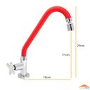 Ver imagem 6 de Torneira de Cozinha Gourmet Vermelho Mesa Bica Móvel Inox Silicone Arejador Articulado 1/4 de Volta