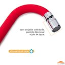 Ver imagem 4 de Torneira de Cozinha Gourmet Vermelho Mesa Bica Móvel Inox Silicone Arejador Articulado 1/4 de Volta