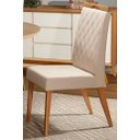 Ver imagem 2 de Mesa De Jantar Cone Tampo Redondo 100 cm Com Vidro Off White + 4 Cadeiras Ana Creme