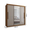 Ver imagem 5 de Guarda-roupa Casal Cardiff 3 Portas 4 Gavetas com Espelho Cinamomo/off White - Panorama Móveis