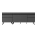 Ver imagem 2 de Kit 2 Balcões Gabinete Pia 150 Cm E Cooktop 70 Cm Veneza Multimóveis Mp2073.895 Preto