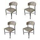 Ver imagem 1 de Kit 4 Cadeiras Hortz Corda Náutica Base em Alumínio Preto/areia