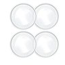 Conjunto 4 Pratos para Sobremesa de Cristal Imperatriz 20cm - Wolff - 1