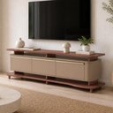 Ver imagem 4 de Rack para Sala de Estar TV 75 pol Orgânico 3 Portas 180cm Maui B02 Freijó Fendi - Lyam Decor