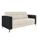 Ver imagem 1 de Sofá Living Decorativo Houston 2 Lugares 200cm Pés em Metal Linho/ Pu Off White/ Preto G33 - Gran Be
