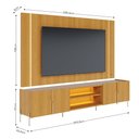 Ver imagem 3 de Painel TV até 75" Chanfrado Bancada 4 Portas 243cm com LED Jasmine C04 - D'Rossi
