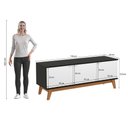 Ver imagem 3 de Rack Kappesberg 3 Portas 3d Preto Fosco/branco 136cm
