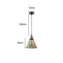 Ver imagem 2 de Pendente Ametista Cone Vidro Âmbar Vintage Moderno Industria