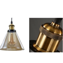 Pendente Ametista Cone Vidro Âmbar Vintage Moderno Industria - 4