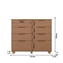 Ver imagem 3 de Cômoda para Quarto 8 Gavetas 121cm Dubai Intense Nature Camarim Marrom