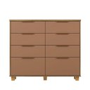 Ver imagem 2 de Cômoda para Quarto 8 Gavetas 121cm Dubai Intense Nature Camarim Marrom