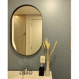 Espelho Grande Oval Moldura Preta 80x50 - 5