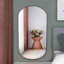 Ver imagem 4 de Espelho Grande Oval Moldura Preta 80x50