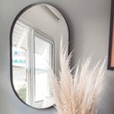 Ver imagem 1 de Espelho Grande Oval Moldura Preta 80x50