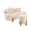 Ver imagem 2 de Conjunto Sofá Curvo Orgânico + 01 Puff Luna Boucle Off White - Montanaris Decor