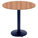 Ver imagem 1 de Mesa Zeta Ferro Preto 75 Cm (alt) Disco Redondo Tampo Mdp Redondo 60 Cm Larg X 2,5 Cm (alt) Noce Nat