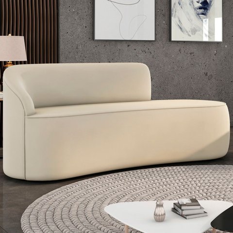 Sofá 2 Lugares para Sala 140cm Orgânico Wendi Veludo Bege I01 - Mpozenato