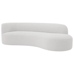 Recamier Orgânico Curvo Sala 2 Lugares Lado Direito Tokyo 140cm Bouclé Branco - Incasa Decor - 4