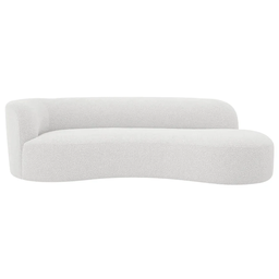 Recamier Orgânico Curvo Sala 2 Lugares Lado Direito Tokyo 140cm Bouclé Branco - Incasa Decor - 1