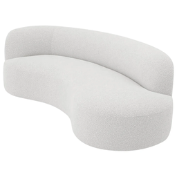 Recamier Orgânico Curvo Sala 2 Lugares Lado Direito Tokyo 140cm Bouclé Branco - Incasa Decor - 5