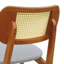 Ver mais imagens de Kit 2 Cadeiras Organik Encosto Anatômico com Telinha Rattan Natural -amêndoa-linho Cinza Mescla Imp.