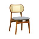 Ver imagem 2 de Kit 2 Cadeiras Organik Encosto Anatômico com Telinha Rattan Natural -amêndoa-linho Cinza Mescla Imp.
