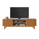 Ver imagem 2 de Rack para TV até 70 Polegadas com 2 Portas Ripadas e Nichos Multimóveis Crjcm-RCK005 Cinamomo/Off