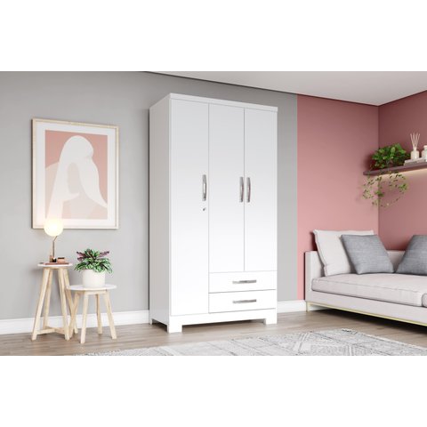 Guarda-roupa Açai 03 Pts. Branco - Henn