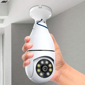 Câmera Ip Inteligente Lâmpada Panorâmica Yoosee Wifi e