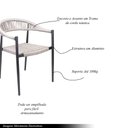 Ver imagem 3 de Kit 6 Cadeiras Área Externa de Alumínio Carmy com Corda Naútica Grafite/amêndoa G56 - Gran Belo