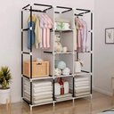 Ver imagem 3 de Guarda Roupa Grande Portatil Armario Arara Cabideiro Dobravel Roupeiro Prateleiras Sapateira