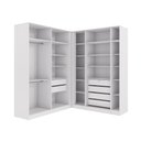 Ver imagem 2 de Closet Casal Modulado Adpat em L 6 Gavetas 5 Peças 222cm x 205cm Branco - Kappesberg