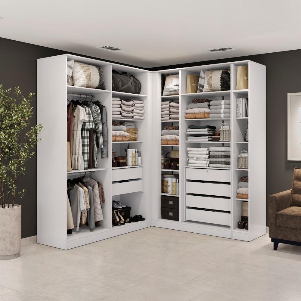 Conjunto Closet Kappesberg Adapt Branco 5 Peças 222cm X 205cm