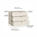 Ver imagem 6 de Cômoda 3 Gavetas 90cm Orgânico Pé Metal Luna Artesano Offwhite