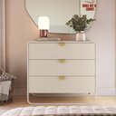 Ver imagem 1 de Cômoda 3 Gavetas 90cm Orgânico Pé Metal Luna Artesano Offwhite