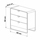 Ver imagem 3 de Cômoda 3 Gavetas 90cm Orgânico Pé Metal Luna Artesano Offwhite