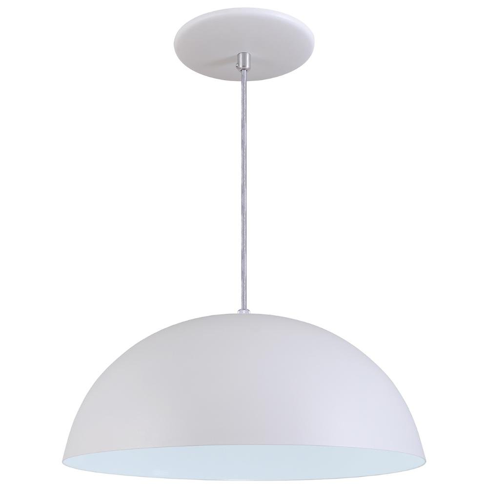 Pendente Meia Lua 50cm Luminária Alumínio Branco Textura