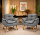 Ver imagem 1 de Kit 2 Poltronas Opala:cinza