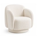 Ver imagem 1 de Poltrona Decorativa Oliva Base Giratória Bouclé Off White - Sallar Home
