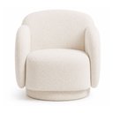Ver imagem 5 de Poltrona Decorativa Oliva Base Giratória Bouclé Off White - Sallar Home