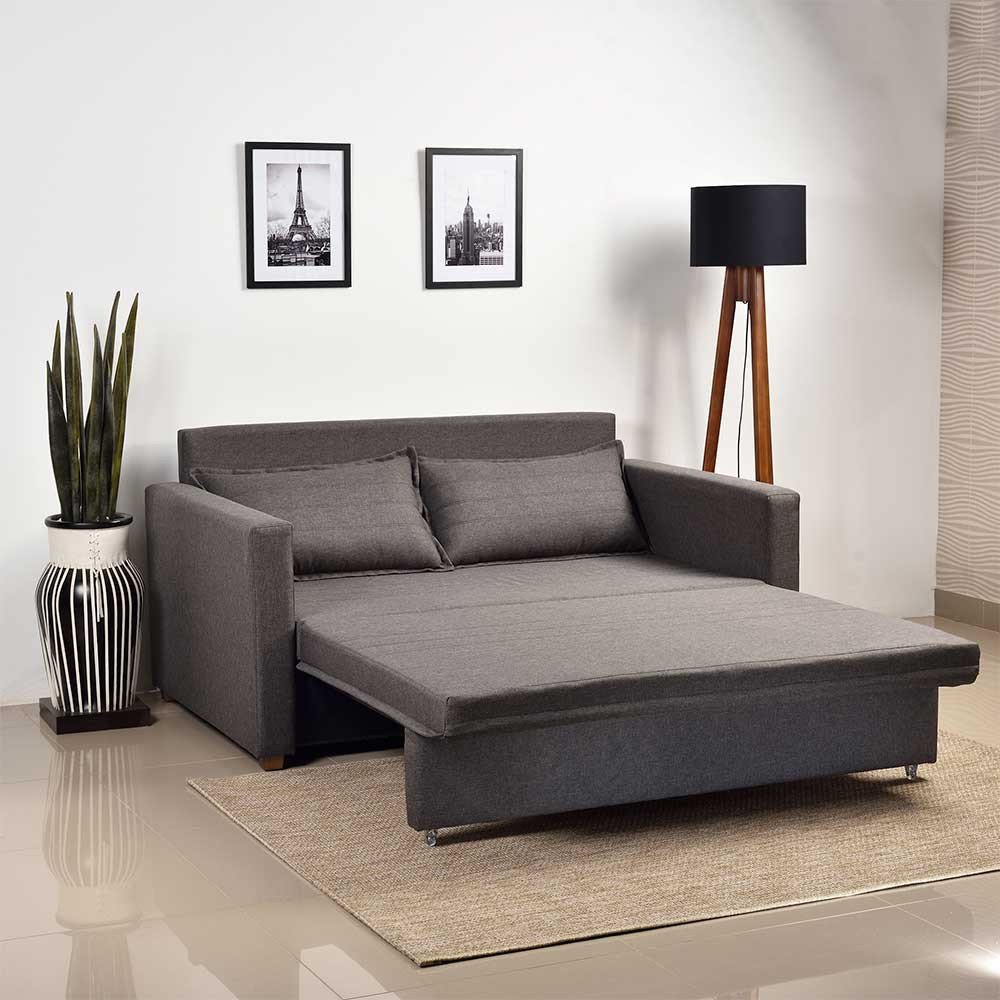 Sofá Cama Retrátil Casal 2 Lugares Bono Cool Home Linho Cinza ...