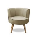 Ver imagem 4 de Poltrona Para Sala Decorativa Isa Suede Bege Adonai Estofados